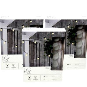 3 PACK OF Project62 Indoor-Outdoor String Lights Frosted White Bulbs